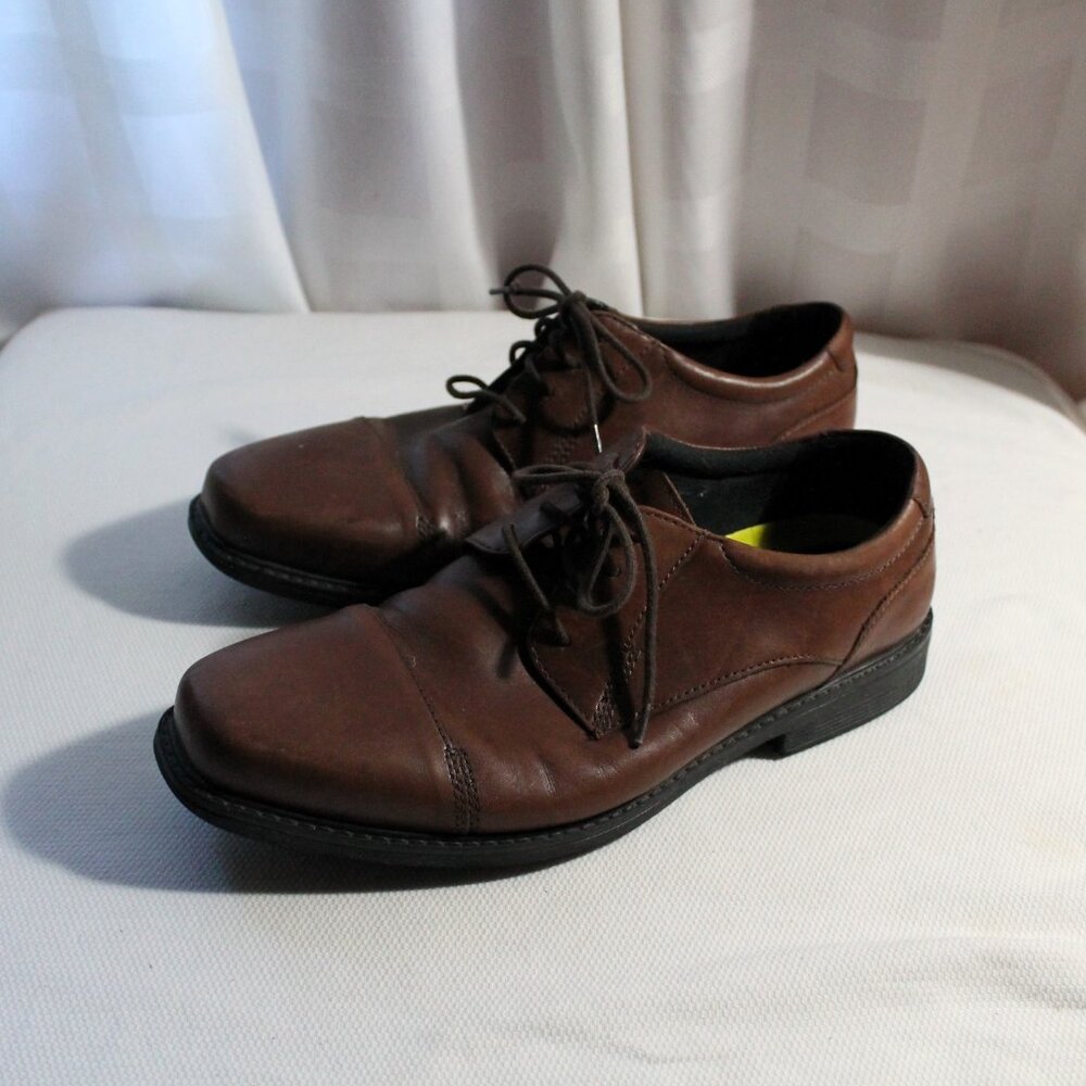 Men's Bostonian Brown Leather Derbies, 9.5 Wide